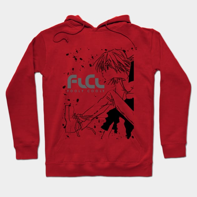 FLCL white Haruko Hoodie by paisdelasmaquinas